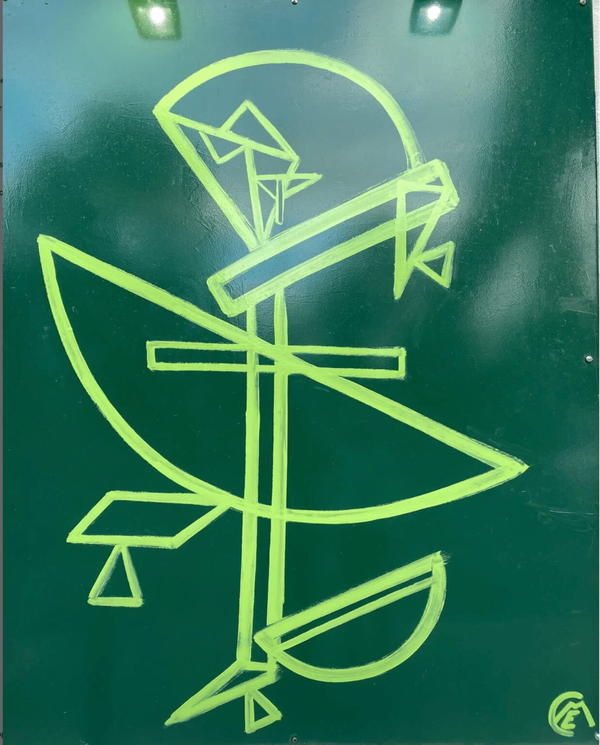 Caroline joue du piano - peinture industrielle sur panneau aluminium - 200x130