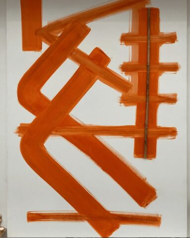 Acrylique – bambou 110×80